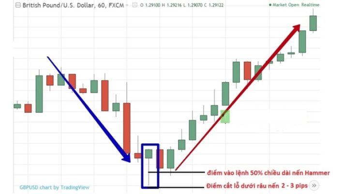 Mô hình nến Hammer nến cây búa